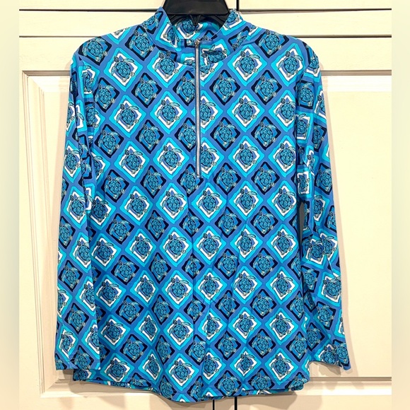 Lulu-B Other - NWOT Lulu-B Blue Turtle Pattern Quarter Zip